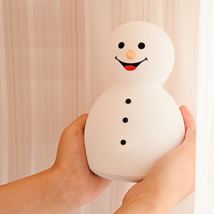 Christmas Snowman Music Night Light Rechargeable Portable Cute Silicone Small Night Lamp Durable Baby Toy Lamp Christmas Gift