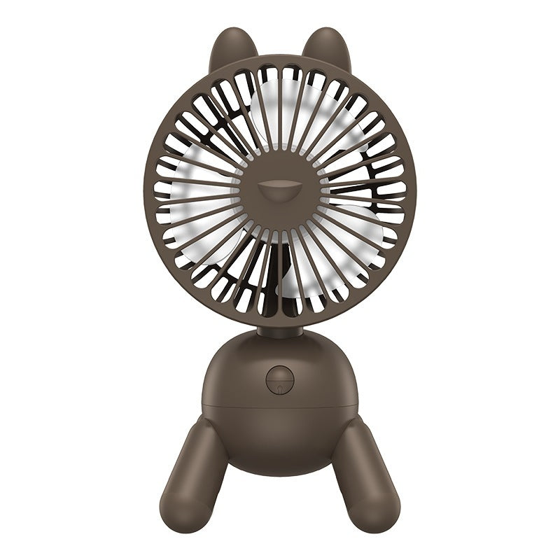 Mini Desktop Electric Fan For Summer Office Home Air Conditioning Mute USB Rechargeable Cartoon Shaking Head Fan Desk Fan