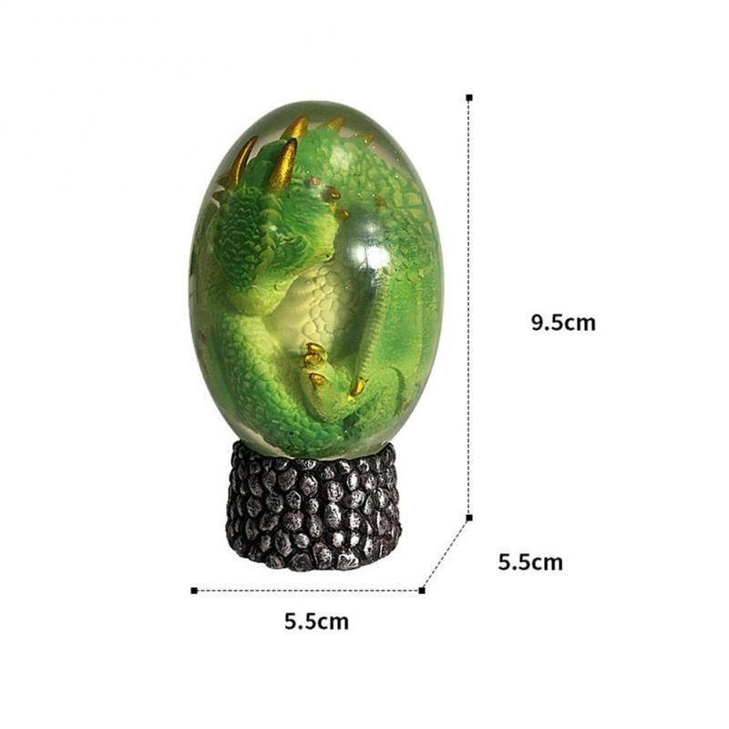 LED Lava Dragon Egg Ornamental Decor Dinosaur Egg Statue Resin Dragon Egg Crystal Minerale Gemstone Reiki Home Decor