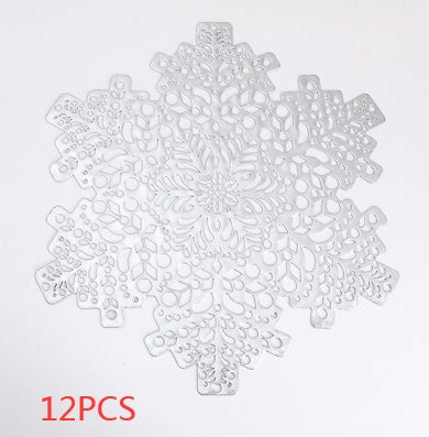 New Snowflakes PVC Hollow Anti-scalding Insulation Pad Table Bowl Mats Home Christmas Decor Heat Resistant Placemat Dining Table