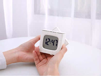 USB Charging Voice Control Alarm Clock Creative Time Rubik's Cube Model Crafts Home LED Eye Care Night Light Cartoon For Home