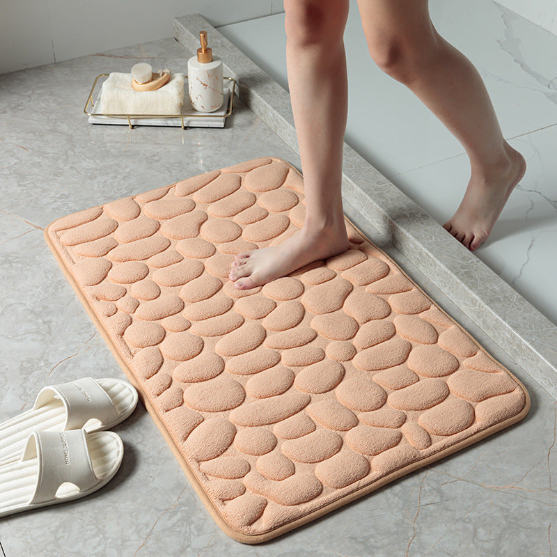 Pebble Stone Bathroom Carpet Toilet Floor Mat Door Mat