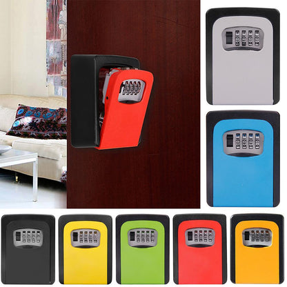 Wall Mounted 4 Digit Combination Password Code Lock Safe Key Storage Holder Box