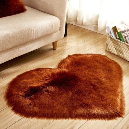 Plush Heart Shaped Carpet Non-Slip Mat Fluffy Rug Floor Mat Blanket Sofa Cushion Foot Pad Carpets For Living Room Home Decor