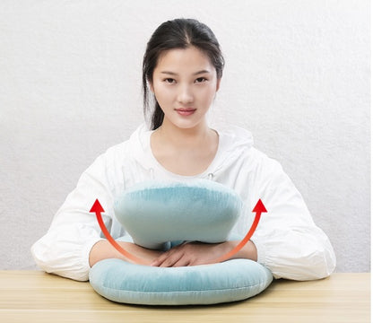 U-Shaped Desk Nap Pillow Neck Supporter Seat Cushion Headrest Travel Neck Pillow With Arm Rest