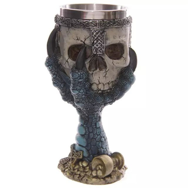 Horrible Resin Stainless Steel Design Wine Glass Horror Cup Skull Goblet Perfect Gift Skull For Lovers Halloween Theme Parties