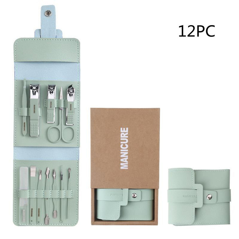 Make Up 16 Pcs Nail Clippers Nail Cutter Nail Scissors With PU Bag Stainless Steel Eagle Hook Portable Tools