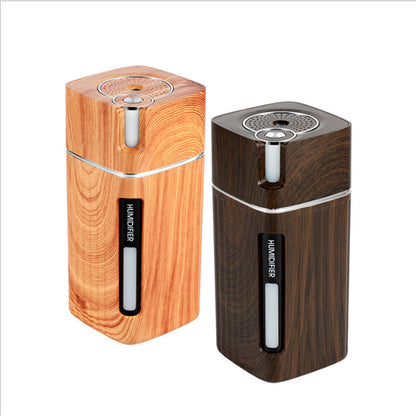 Electric Humidifier Aroma Oil Diffuser Essential Ultrasonic Wood Grain Air Humidifier USB Mini Mist Maker LED Light