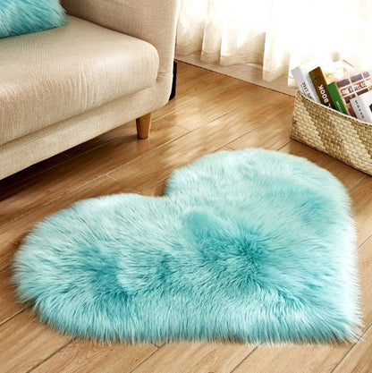 Plush Heart Shaped Carpet Non-Slip Mat Fluffy Rug Floor Mat Blanket Sofa Cushion Foot Pad Carpets For Living Room Home Decor