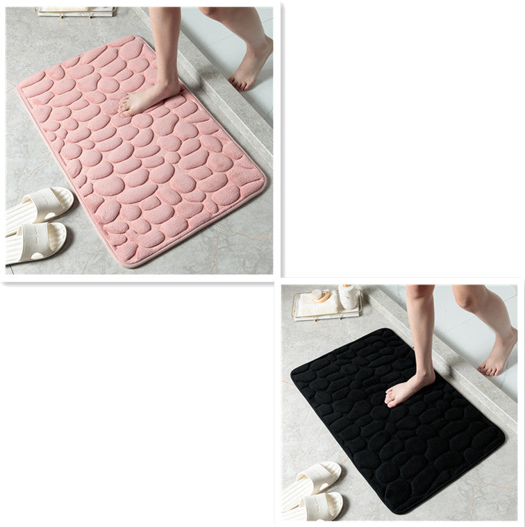 Pebble Stone Bathroom Carpet Toilet Floor Mat Door Mat