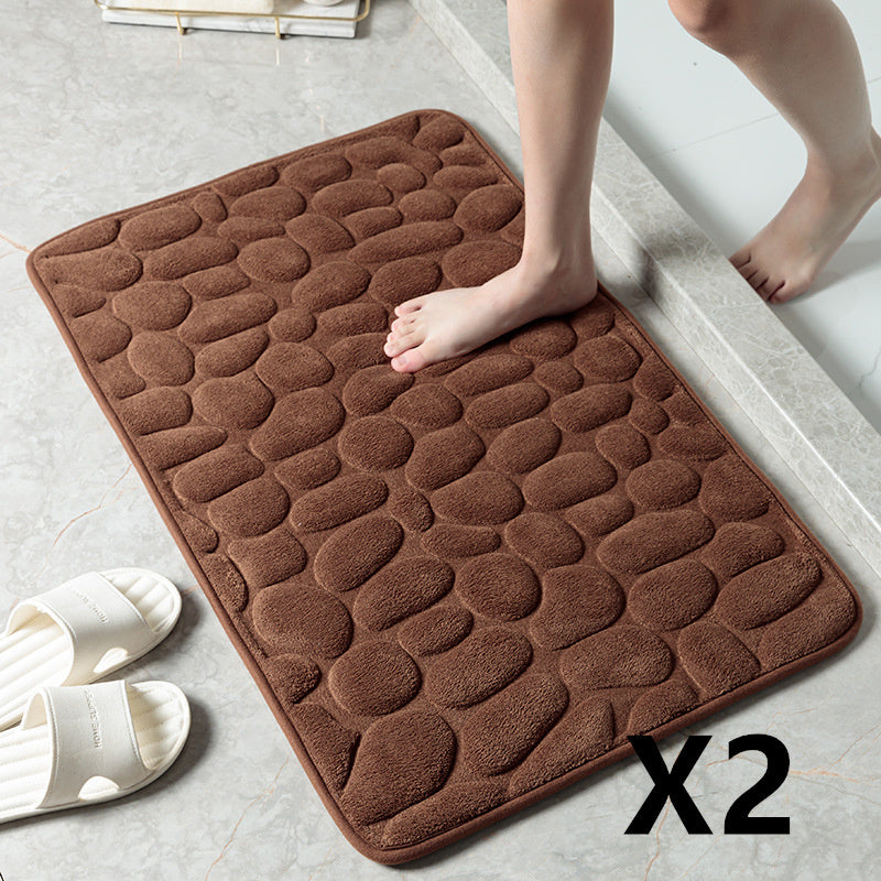 Pebble Stone Bathroom Carpet Toilet Floor Mat Door Mat