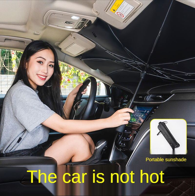 Super Strong Sunscreen Folding Compact Portable Rain And Rain Strong Car Umbrella