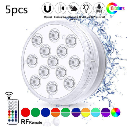 Led Beads Submersible Light Waterproof Underwater Lamp For Garden Swimming Pool Fountain Spa Party Bathroom Remote Control