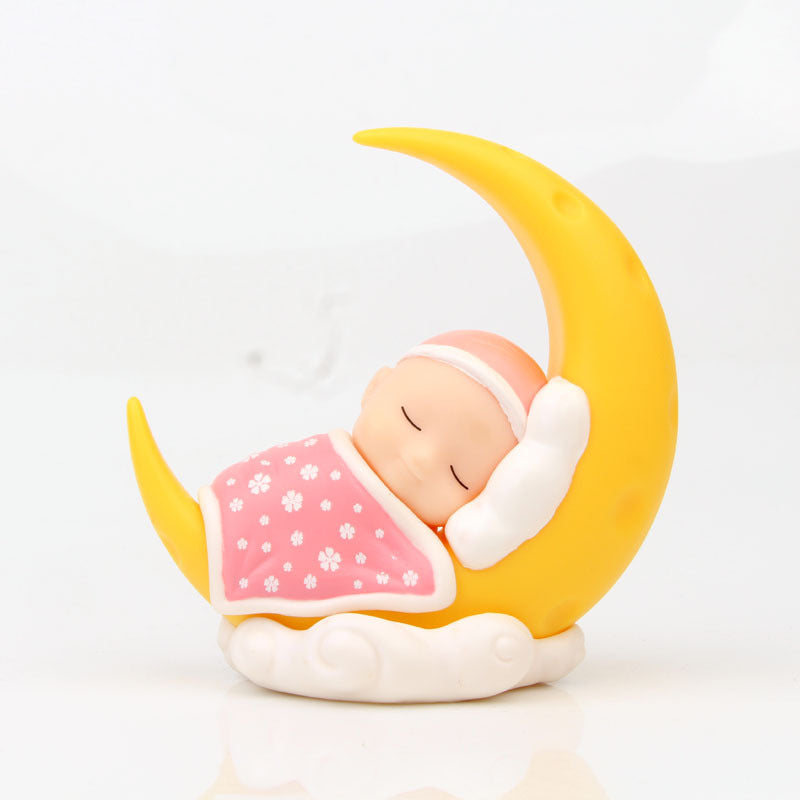 Micro-view Moon Cover Quilt Sleeping Baby Handmade Cute Cake Decorations Supplies For Children's Decorations