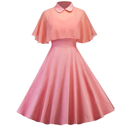 Cape shawl two-piece doll collar dress