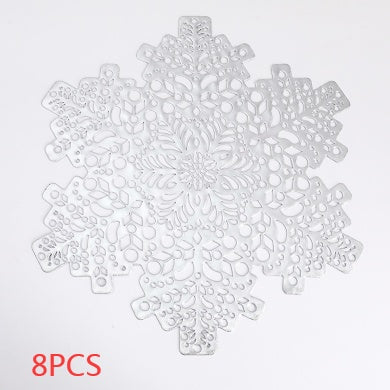 New Snowflakes PVC Hollow Anti-scalding Insulation Pad Table Bowl Mats Home Christmas Decor Heat Resistant Placemat Dining Table