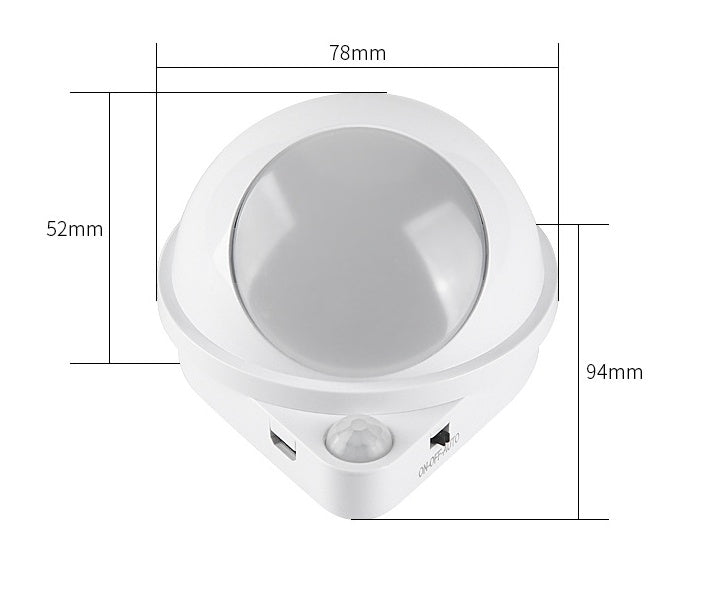 LED Smart Sensor Night Light 360 Degree Rotating Infrared Wireless USB Charging Outdoor Indoor Cabinet Aisle Staircase Wall Lamp