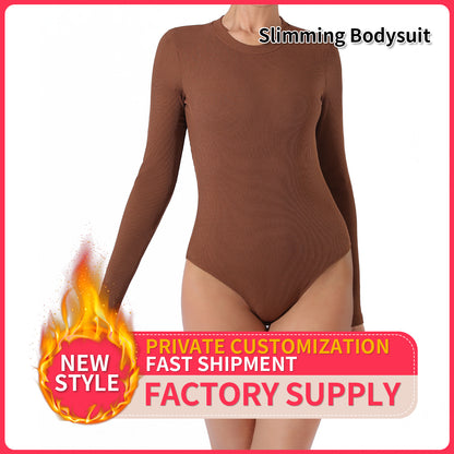 Women's Fashion Simple Solid Color Bodysuit