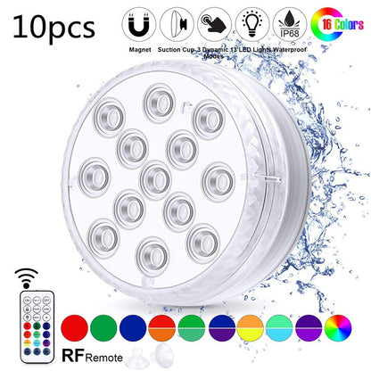 Led Beads Submersible Light Waterproof Underwater Lamp For Garden Swimming Pool Fountain Spa Party Bathroom Remote Control