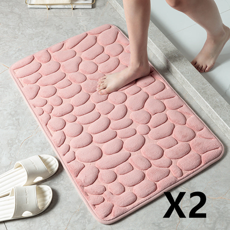 Pebble Stone Bathroom Carpet Toilet Floor Mat Door Mat