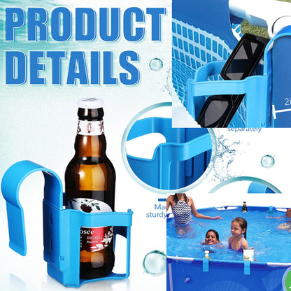 Water Cup Drink Holder Plastic Water Cup Hanging Holder Container Hook Above Swimming Pool Side Beverage Drinks Shelf