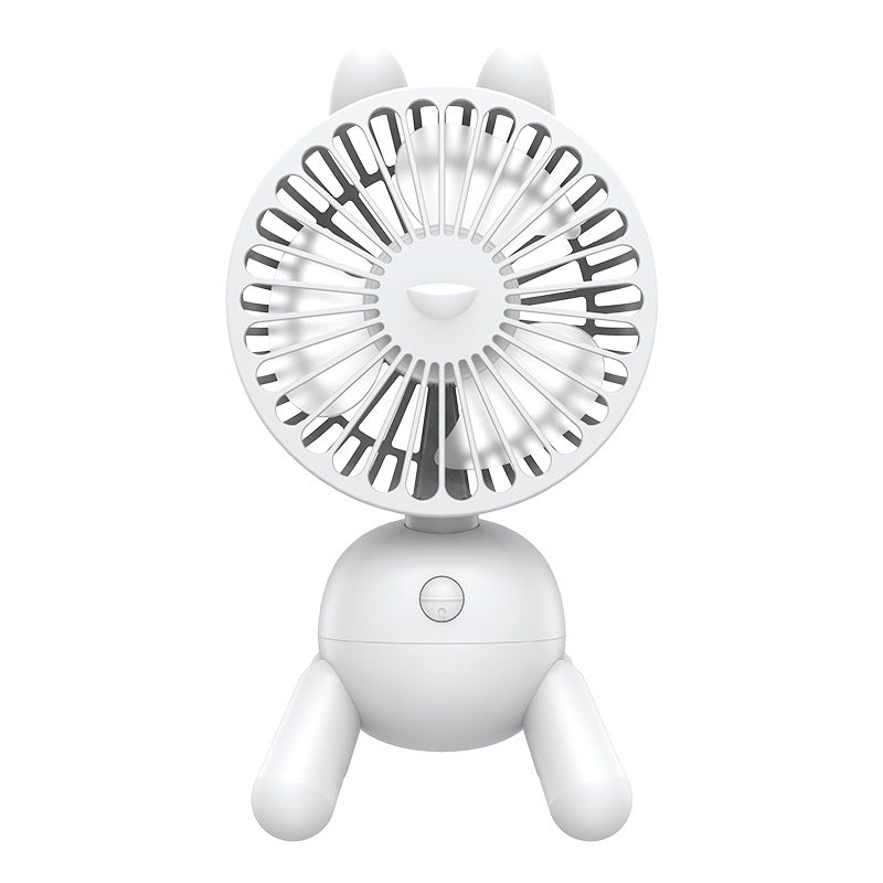 Mini Desktop Electric Fan For Summer Office Home Air Conditioning Mute USB Rechargeable Cartoon Shaking Head Fan Desk Fan