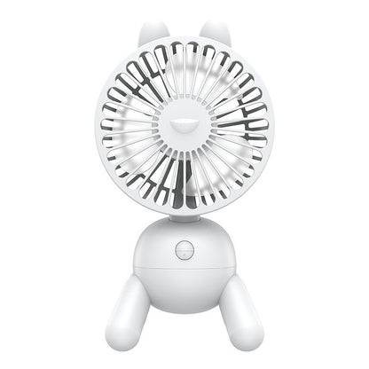 Mini Desktop Electric Fan For Summer Office Home Air Conditioning Mute USB Rechargeable Cartoon Shaking Head Fan Desk Fan