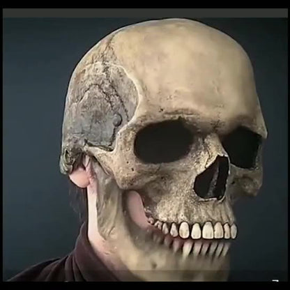 Full Head Skull Mask Helmet With Movable Jaw 3D Skeleton Skull Horror Mask Adults Cosplay Costume