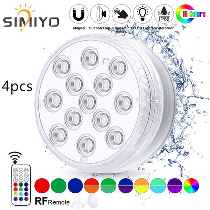 Led Beads Submersible Light Waterproof Underwater Lamp For Garden Swimming Pool Fountain Spa Party Bathroom Remote Control