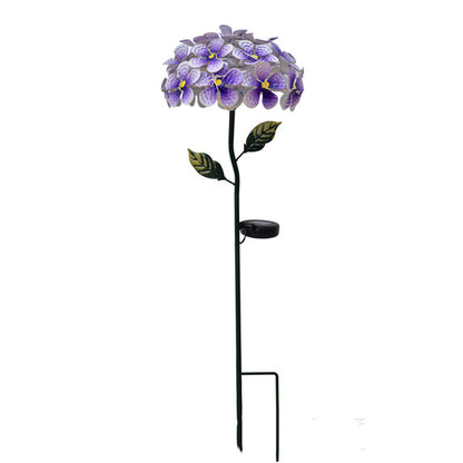 LED Solar Light Artificial Hydrangea Simulation Flower Outdoor Waterproof Garden Lawn Stakes Lamps Yard Art For Home Decoration