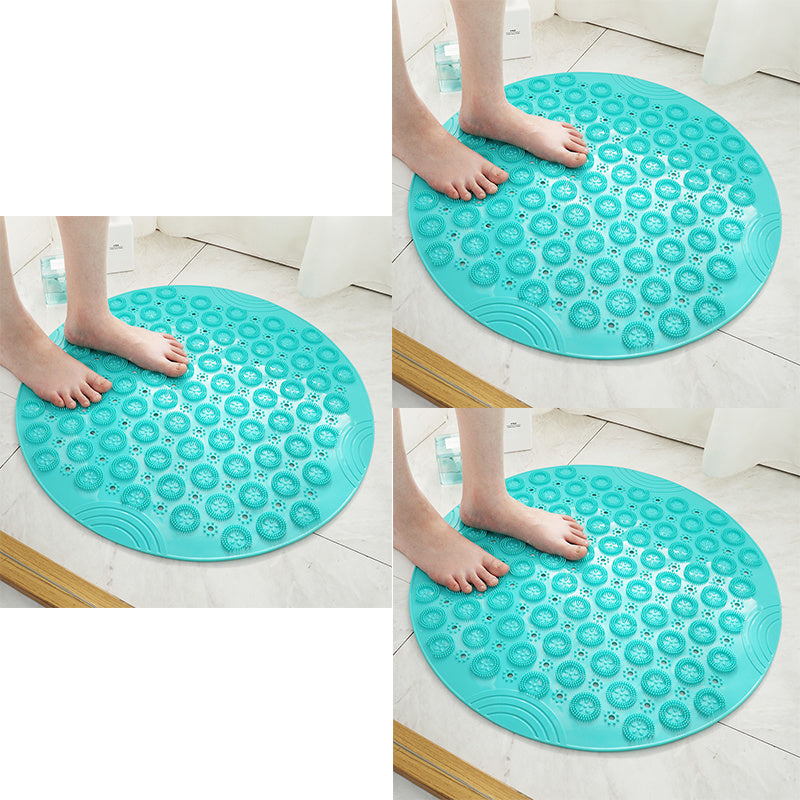 Textured Surface Round Shower Mat Anti-Slip Bath Mats With Drain Hole Massage Round In Middle For Shower Stall