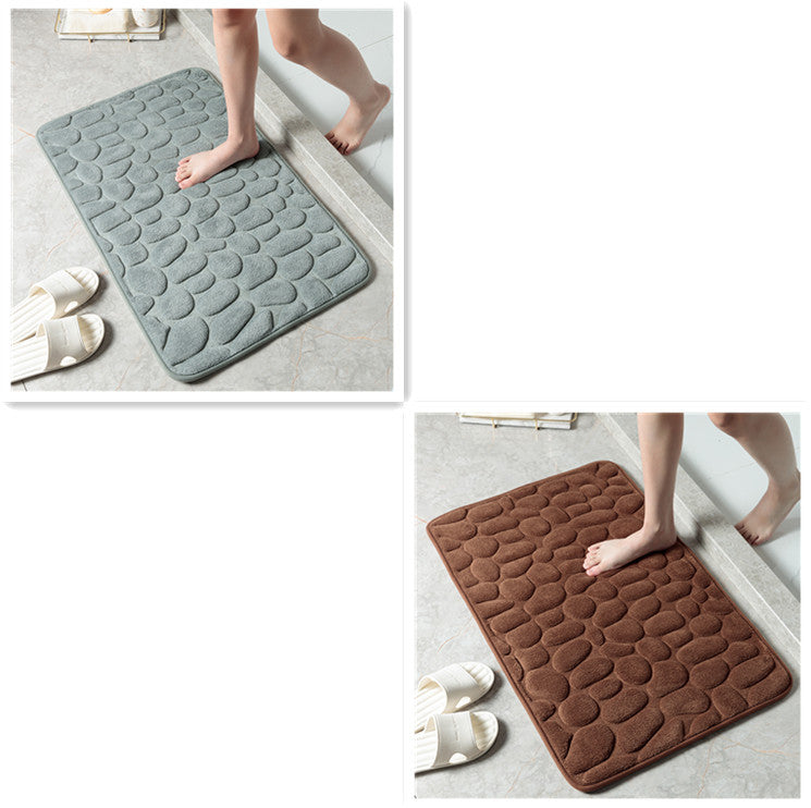 Pebble Stone Bathroom Carpet Toilet Floor Mat Door Mat