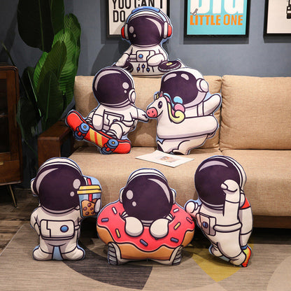 Simulation Space Series Plush Pillow Toys Astronaut Spaceman Rocket Spacecraft Stuffed Doll Nap Pillow Kids Birthday Gifts