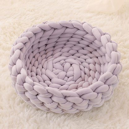 Cat House Cushion Soft Long Plush Warm Pet Mat Cute Kennel Cat Sleeping Basket Bed Round Fluffy Comfortable Touch Pet Products