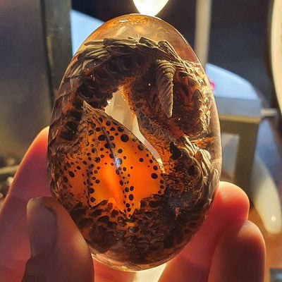 LED Lava Dragon Egg Ornamental Decor Dinosaur Egg Statue Resin Dragon Egg Crystal Minerale Gemstone Reiki Home Decor