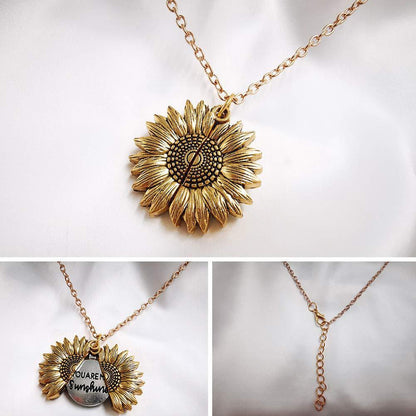 You Are My Sunshine Sunflower Necklace Women Men