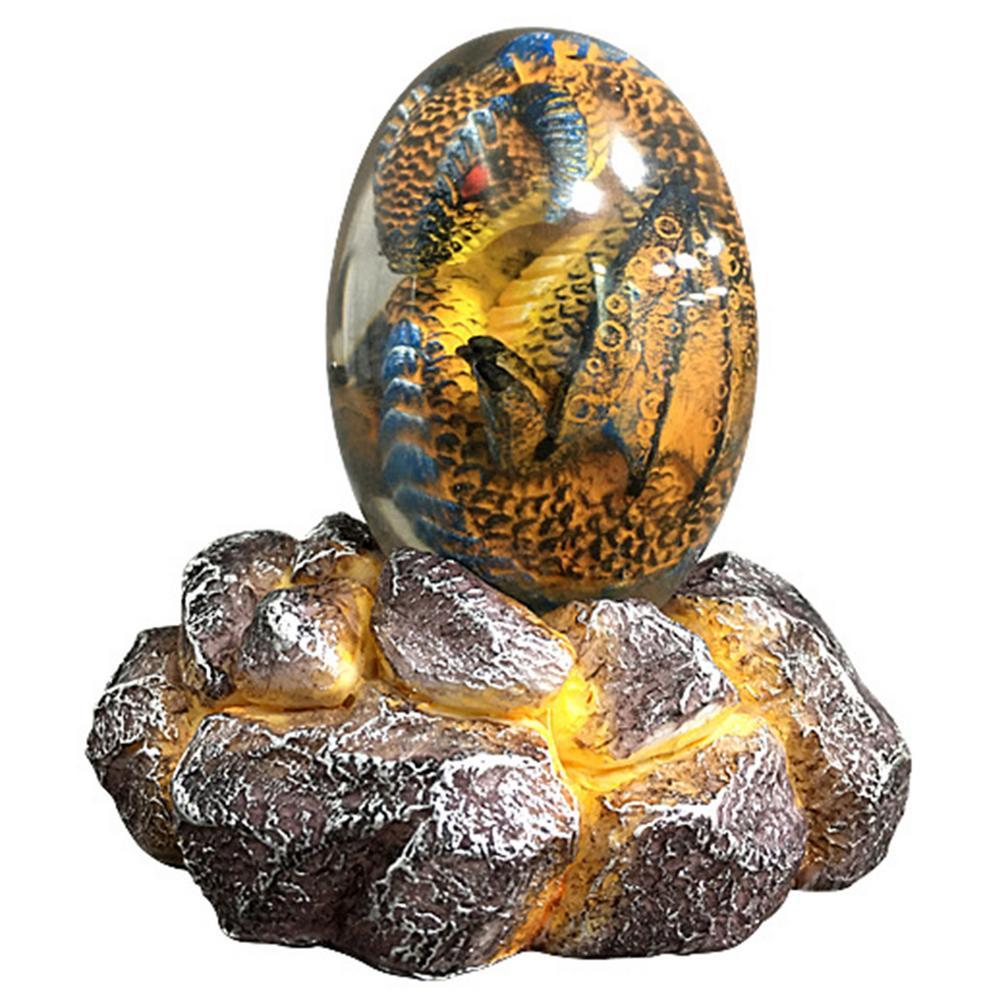 LED Lava Dragon Egg Ornamental Decor Dinosaur Egg Statue Resin Dragon Egg Crystal Minerale Gemstone Reiki Home Decor