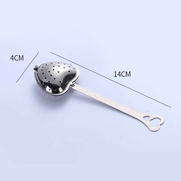 Stainless Steel Tea Filter With Chain Metal Herb Spice Strainer Spoon Heart Shaped Tea Infuser Seasoning Ball Teaware