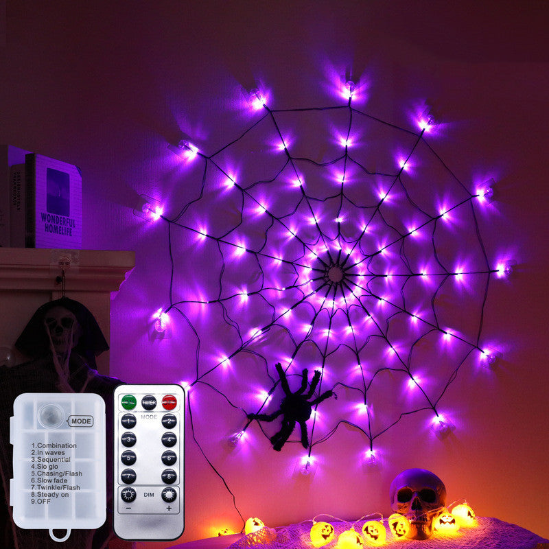 Halloween Led Spider Web String Light 5v Remote Control 8 Modes Net Mesh Atmosphere Lamp Outdoor Indoor Party Decor Led Light