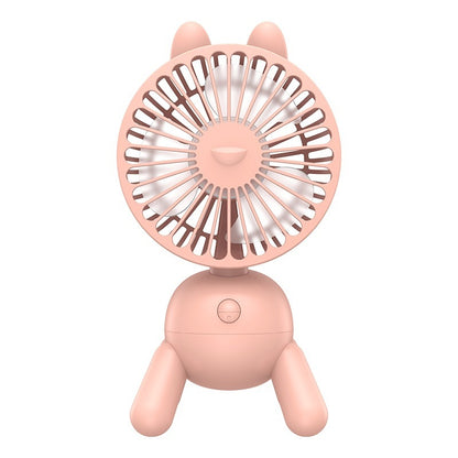 Mini Desktop Electric Fan For Summer Office Home Air Conditioning Mute USB Rechargeable Cartoon Shaking Head Fan Desk Fan