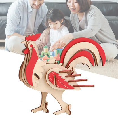 Rex Wooden 3D Puzzle Model Laser DIY Children's Puzzle Simulation Dinosaur Toys