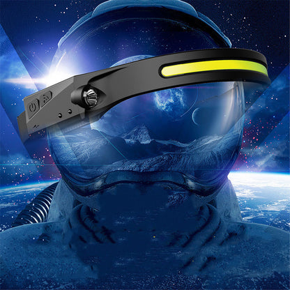 COB LED Induction Riding Headlamp Flashlight USB Rechargeable Waterproof Camping Headlight With All Perspectives Hunting Light