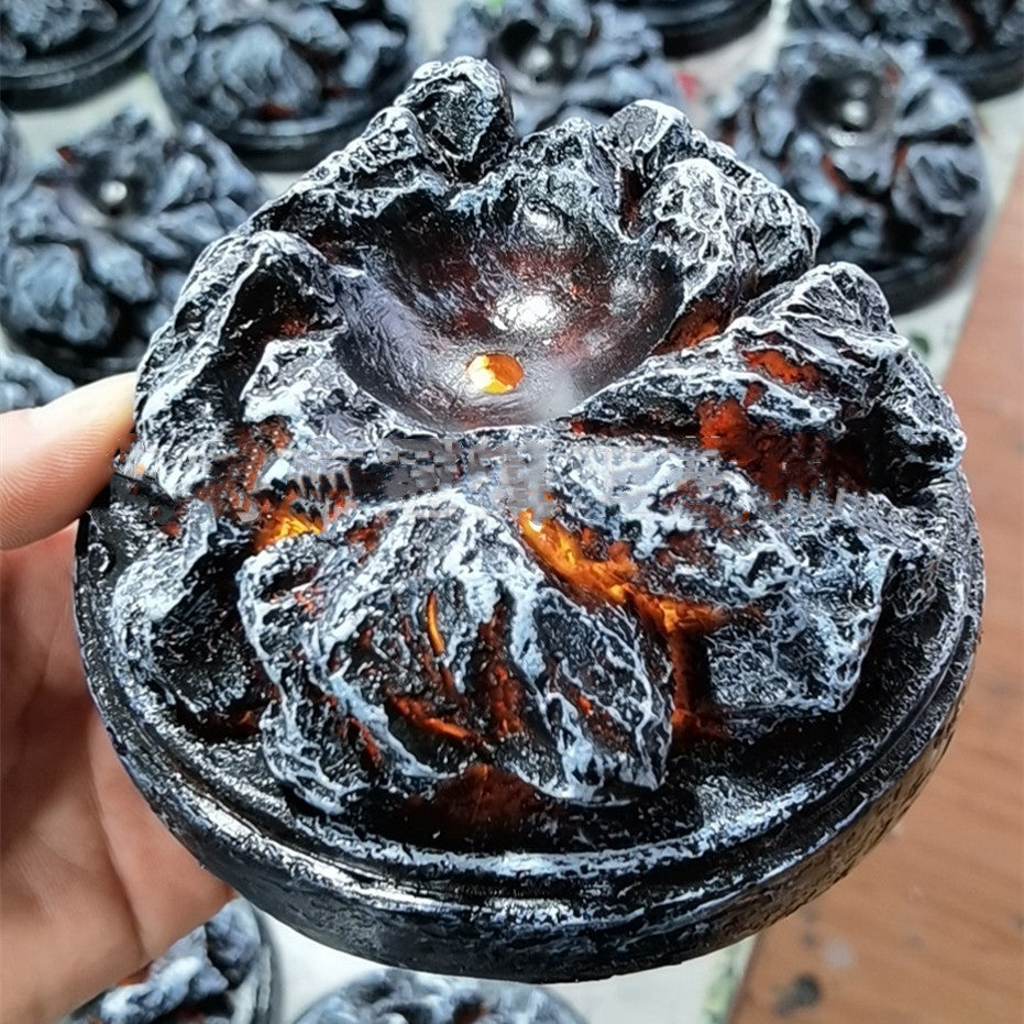 LED Lava Dragon Egg Ornamental Decor Dinosaur Egg Statue Resin Dragon Egg Crystal Minerale Gemstone Reiki Home Decor