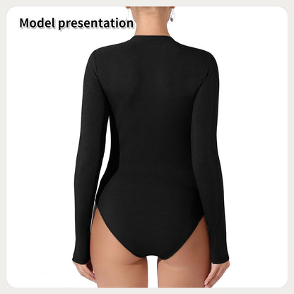 Women's Fashion Simple Solid Color Bodysuit