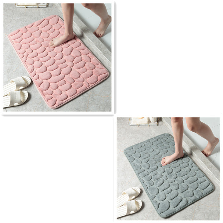 Pebble Stone Bathroom Carpet Toilet Floor Mat Door Mat