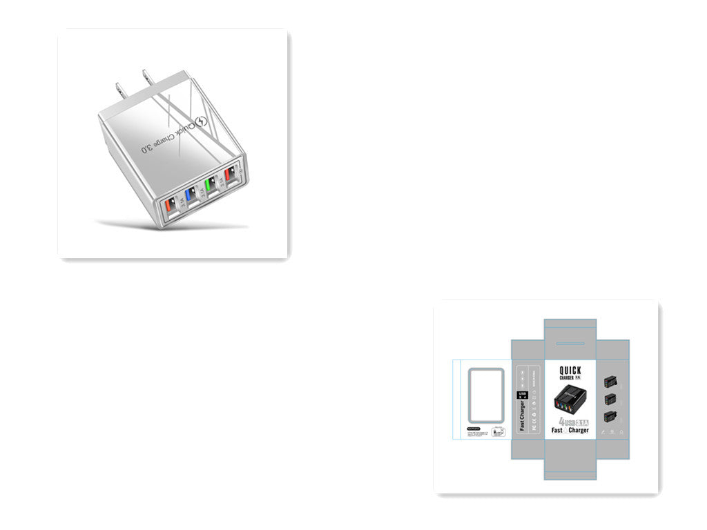 USB Charger Quick Charge 3.0 4 Phone Adapter For Tablet Portable Wall Mobile Charger Fast Charger