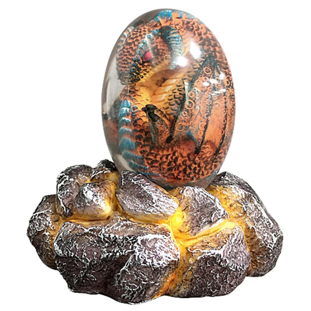 LED Lava Dragon Egg Ornamental Decor Dinosaur Egg Statue Resin Dragon Egg Crystal Minerale Gemstone Reiki Home Decor