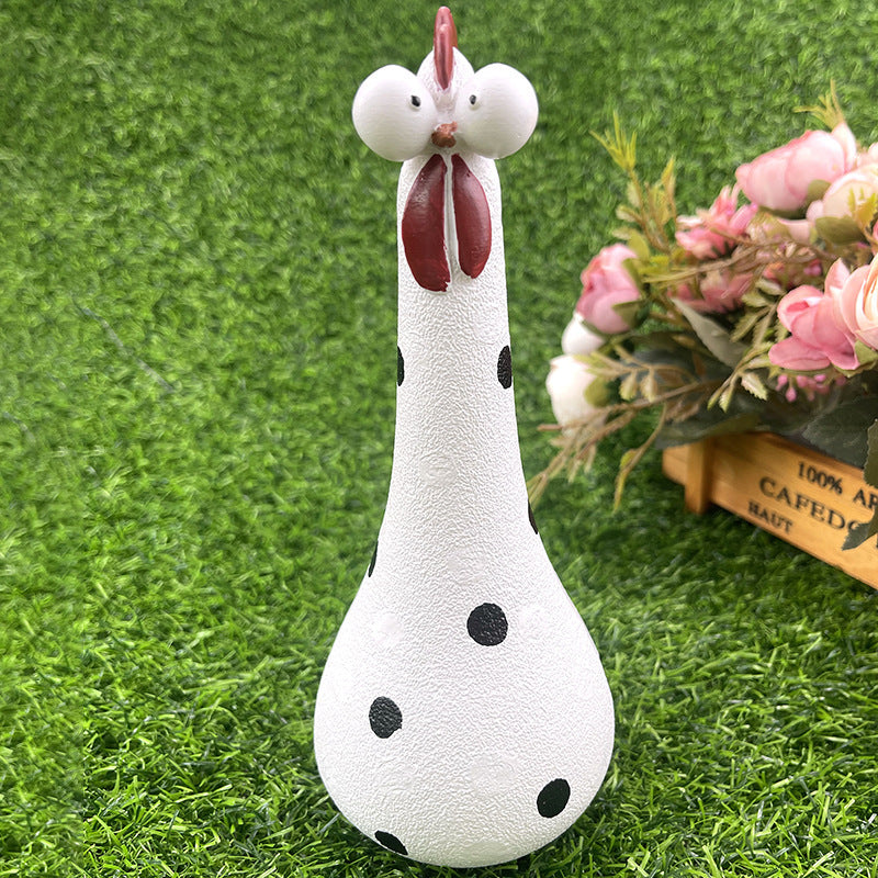 Yard Art Decor Chicken Garden Lawn Plug Hen Rooster Ornaments Hens Bird Statues Edge Seater Indoor Outdoor Back Yard Decorations