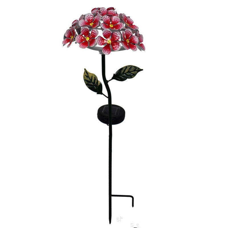 LED Solar Light Artificial Hydrangea Simulation Flower Outdoor Waterproof Garden Lawn Stakes Lamps Yard Art For Home Decoration