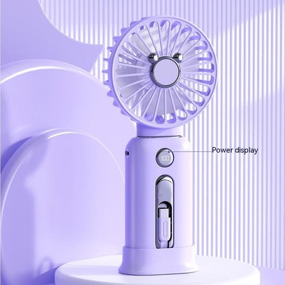 2-in-1 Handheld Fan Fast Charging Power Supply Portable Handheld Small Fan Desktop Silent Mini Fan For Home